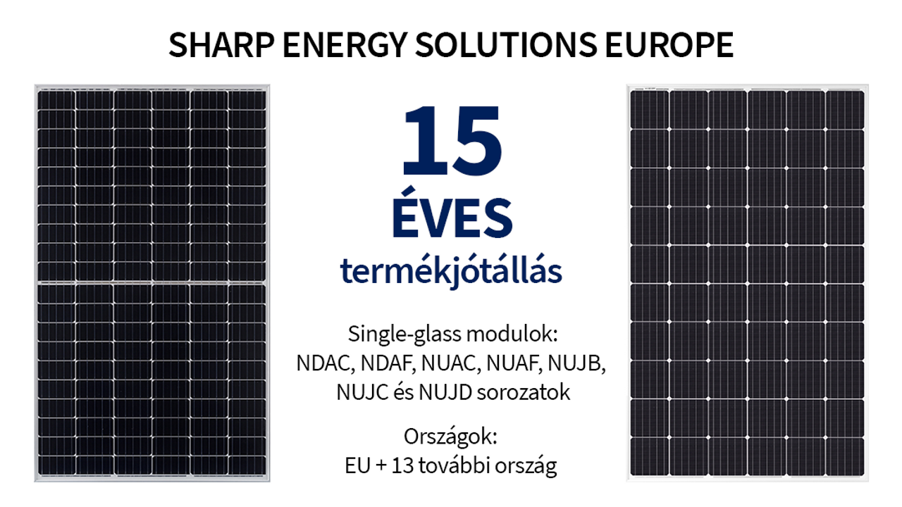 A SHARP napelem modulok jótállása 15 évre nő!