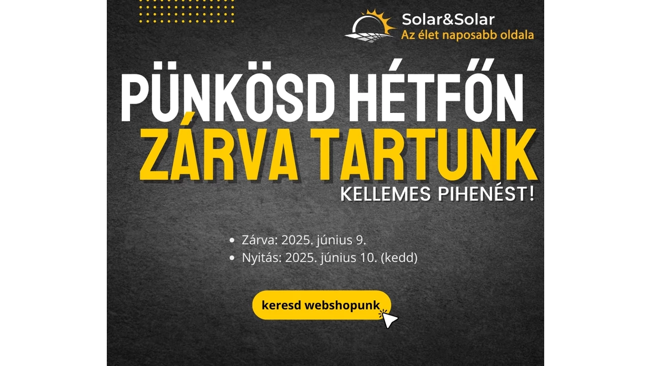 Pünkösdi zárvatartás: június 9-én szünetel a kiszolgálás, de a webshop nyitva!