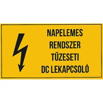 Matrica - Napelemes rendszer tűzeseti DC lekapcsoló - 100x55 mm