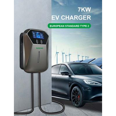 Suntree - EV Charger 7KW/32A - 4.3 Inch LCD European Standard Type 2 - IC kártya nélküli