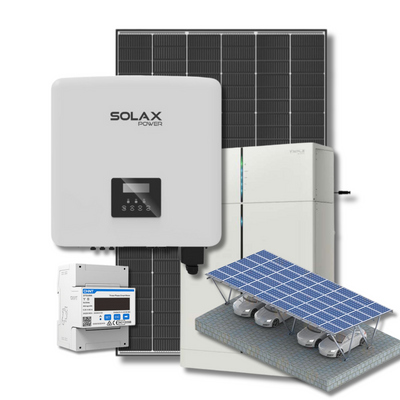 Solax X3 Hybrid 5.0-D + Solax T30 9 kWh Battery + Trina TSM-425W + Dupla Carport (3x5 napelem)