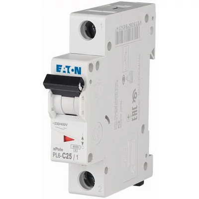 Kismegszakító 1P 25A 6kA PL6-C25/1 286535 Eaton